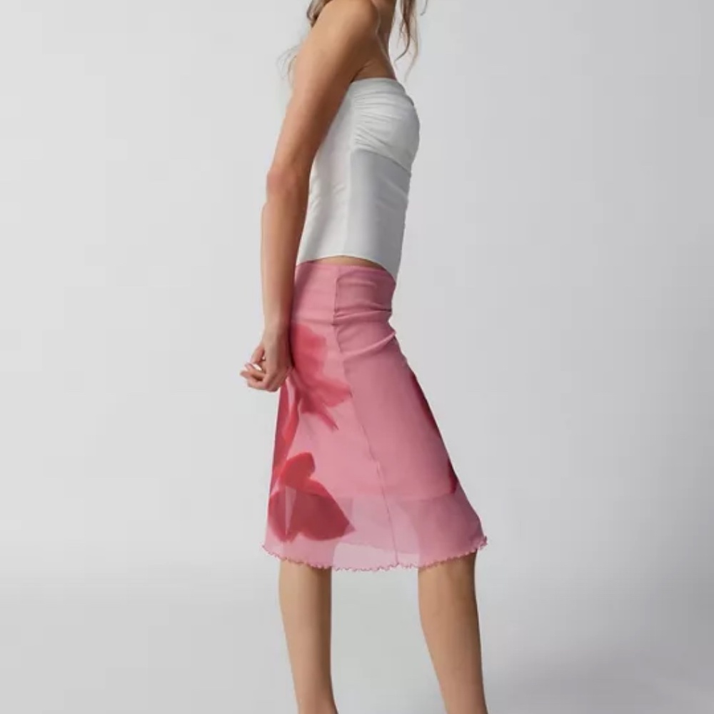 UO Gabriella Mesh Midi Skirt